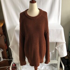 Cozy Brown Crew Neck Sweater